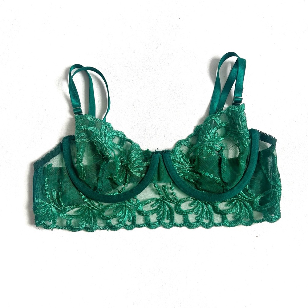 Green Lace Bra
